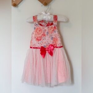 Little Lass | Baby Girl Pink & Coral Dress